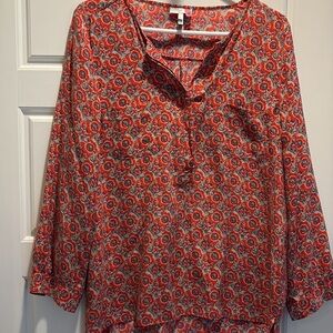 Joie Silk Print Longsleevr Blouse (L)